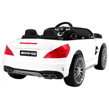 Mercedes AMG SL65 dla dzieci Biały + Pilot + Bagażnik + Regulacja siedzenia + MP3 LED + Wolny Start
